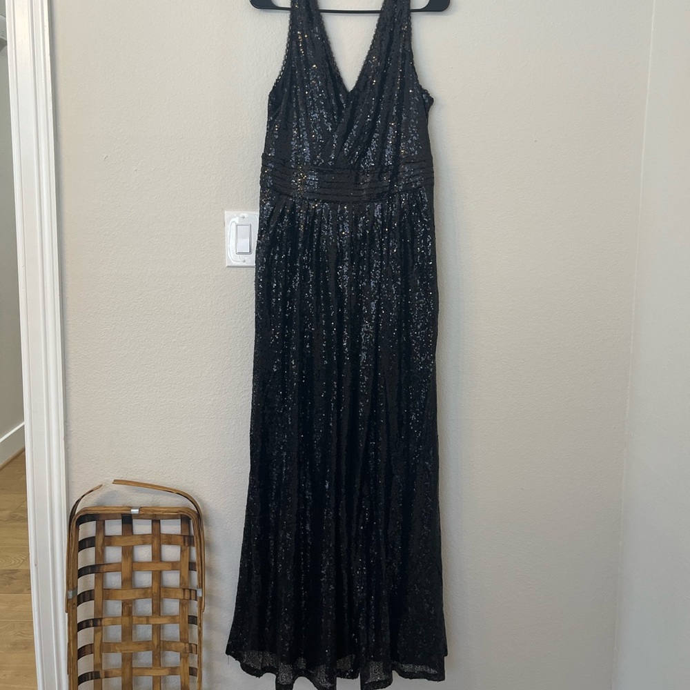 Black sequin evening gown